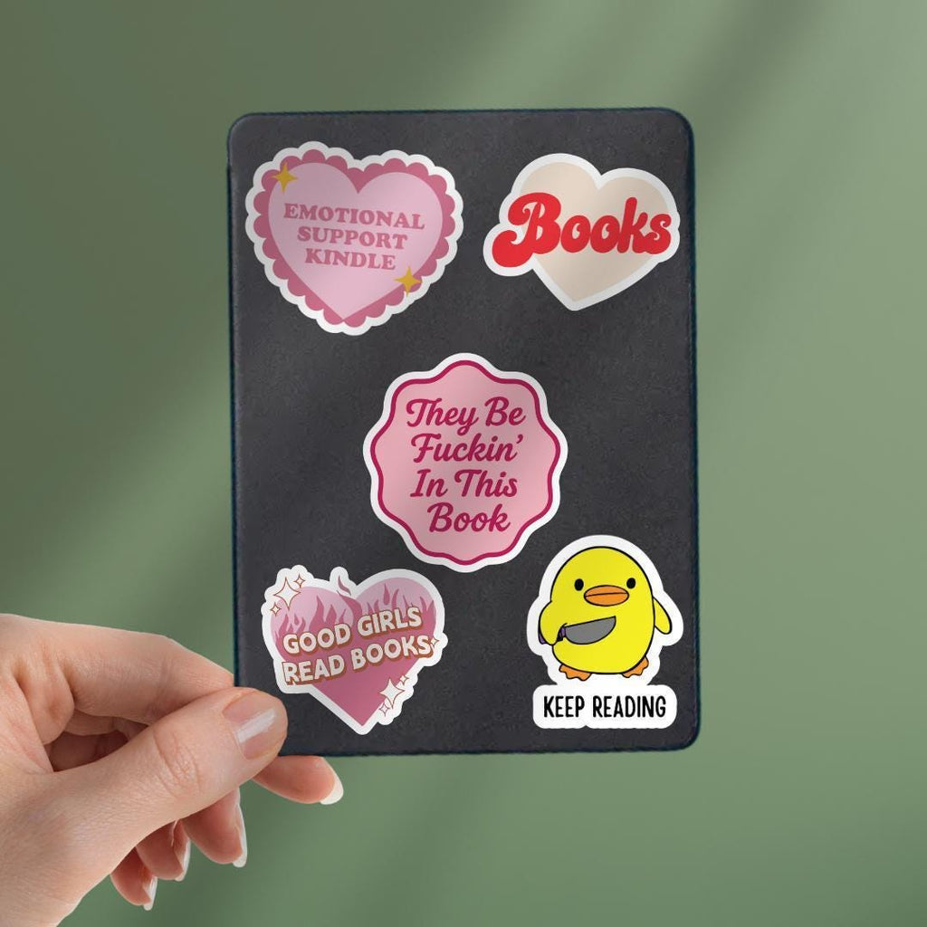 Spicy Smut Book Kindle Sticker: Book Lover Laptop Decal sticker by Magic & Meaning