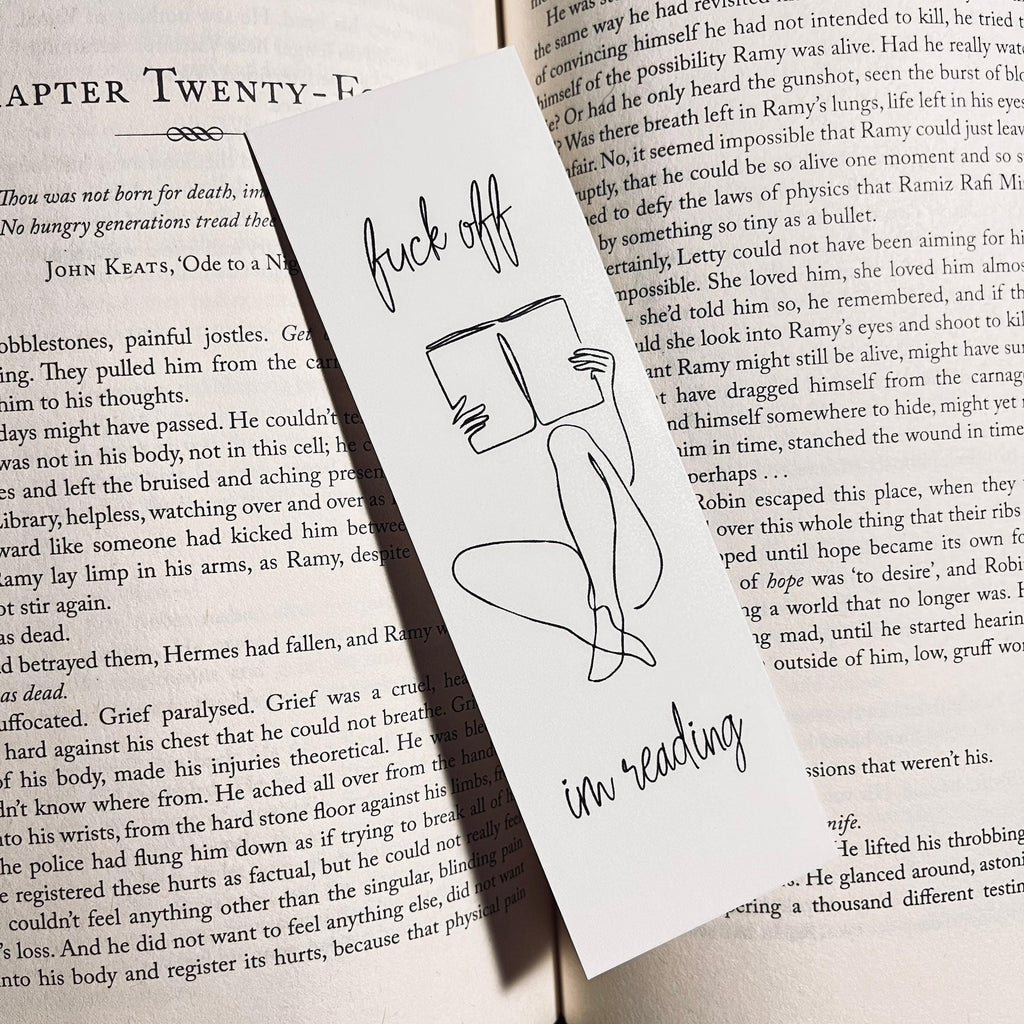 Funny 'F*ck Off I'm Reading' Quote Bookmark bookmark by Magic & Meaning