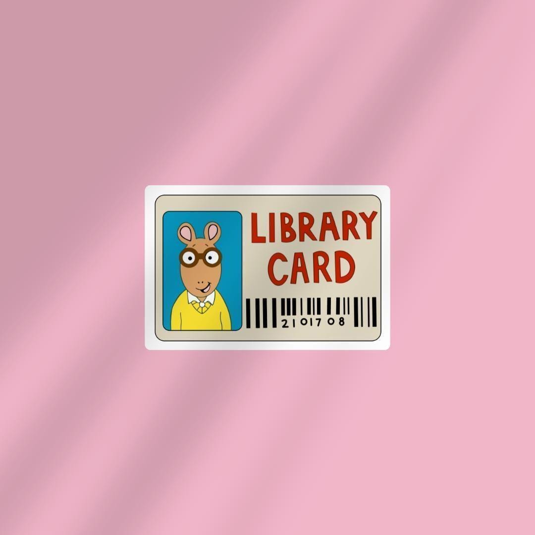 Arthur Library Card Sticker: Book Lover Kindle Decal sticker by Magic & Meaning