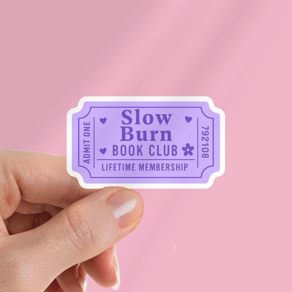 Slow Burn Book Club Kindle Sticker: Book Lover E-reader Decal sticker by Magic & Meaning