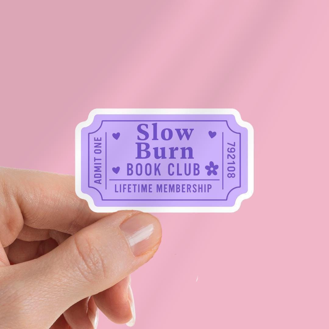 Slow Burn Book Club Kindle Sticker: Book Lover E-reader Decal sticker by Magic & Meaning