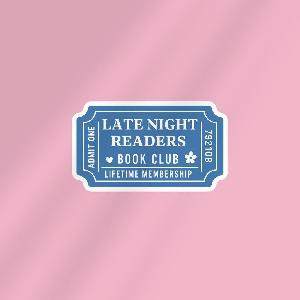Late Night Readers Club Kindle Sticker: Book Lover Vinyl Decal sticker by Magic & Meaning