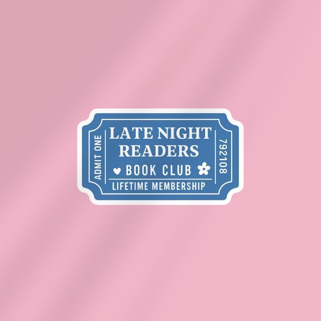 Late Night Readers Club Kindle Sticker: Book Lover Vinyl Decal sticker by Magic & Meaning
