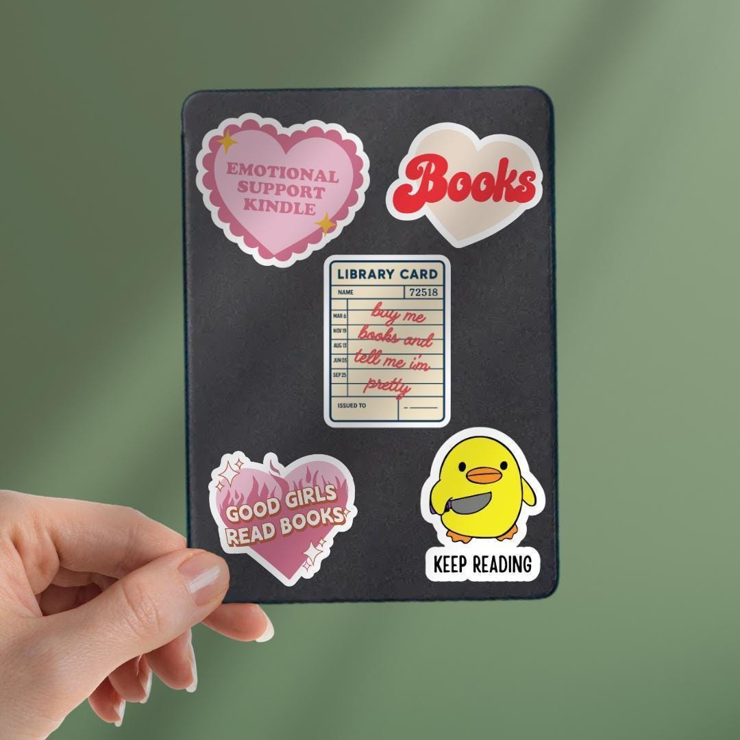 Library Card, 'Buy Me Books' Quote Sticker sticker by Magic & Meaning