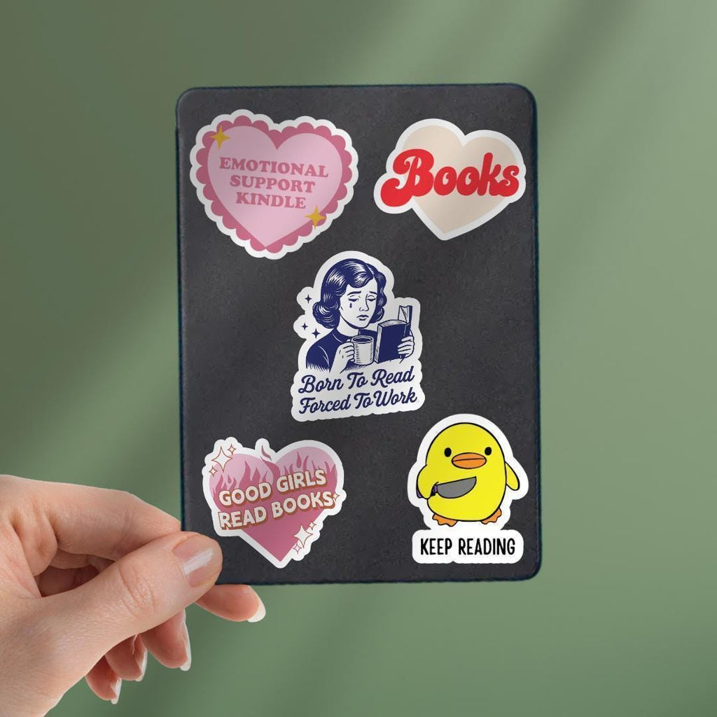 Born To Read Kindle Sticker: Book Lover Vinyl Decal sticker by Magic & Meaning