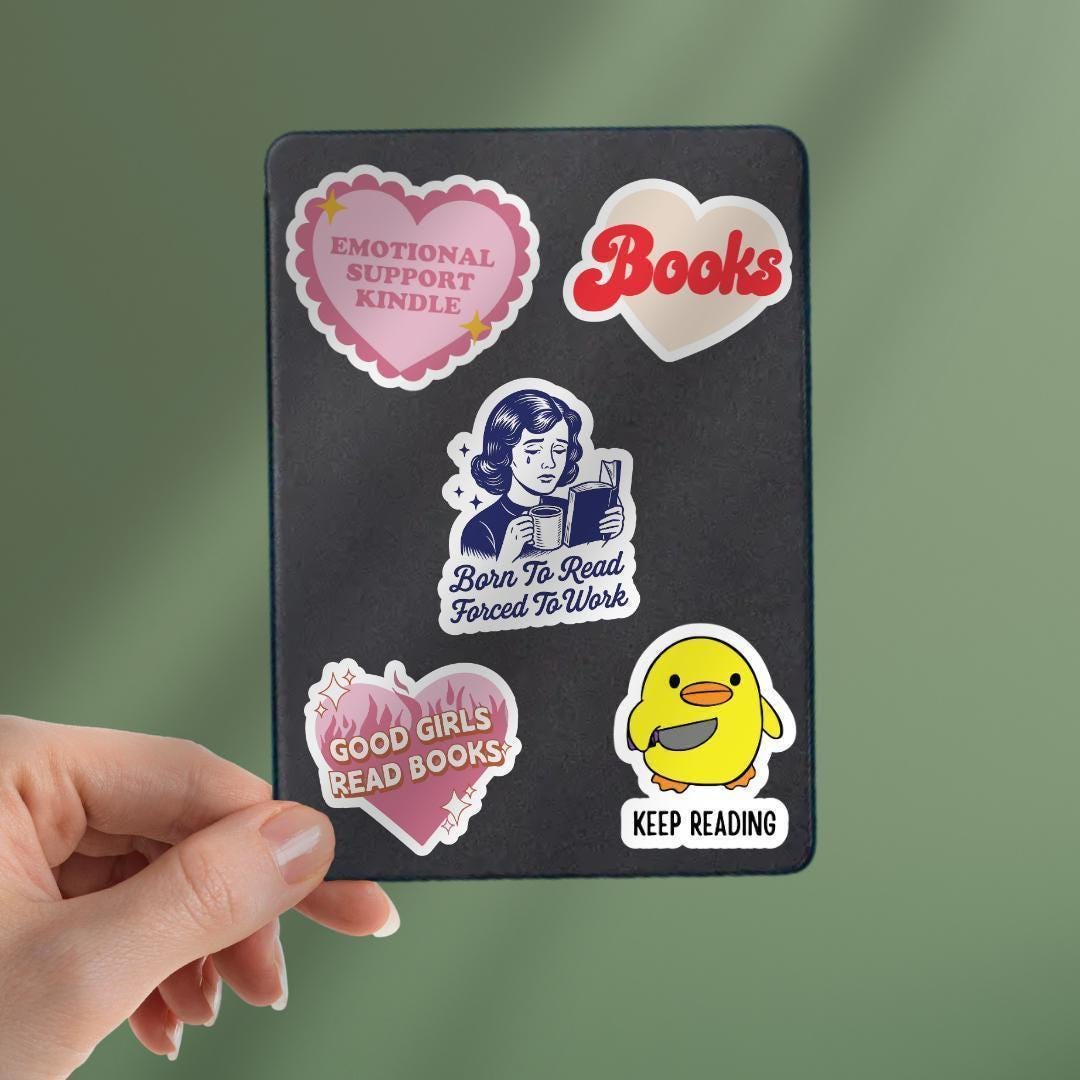 Born To Read Kindle Sticker: Book Lover Vinyl Decal sticker by Magic & Meaning