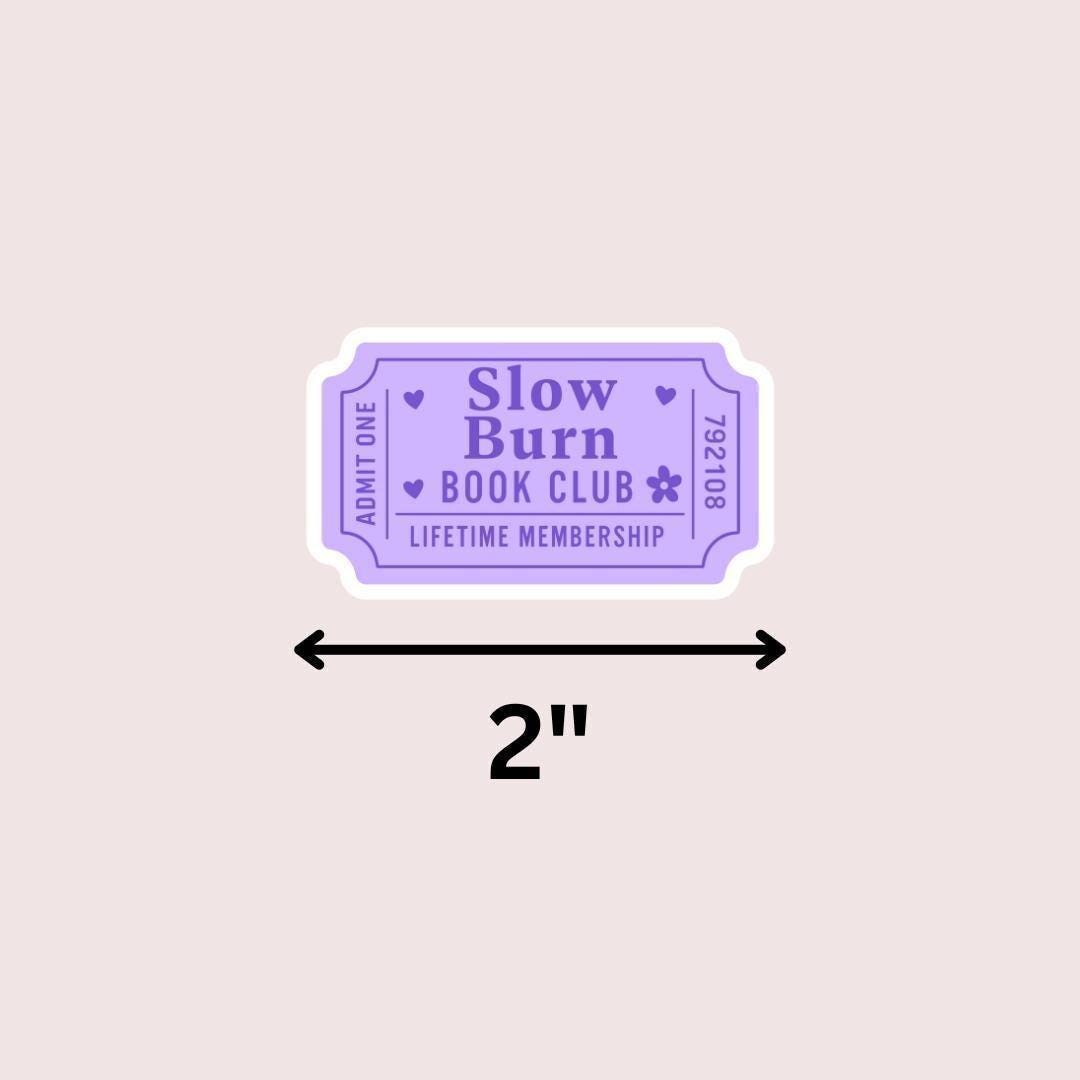 Slow Burn Book Club Kindle Sticker: Book Lover E-reader Decal sticker by Magic & Meaning