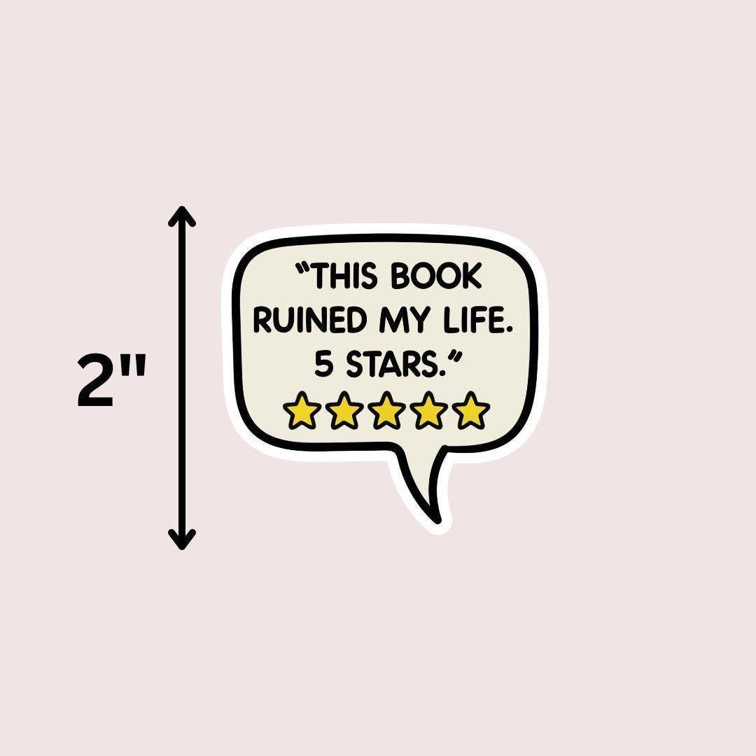 This Book Ruined My Life 5 Stars Kindle Sticker sticker by Magic & Meaning