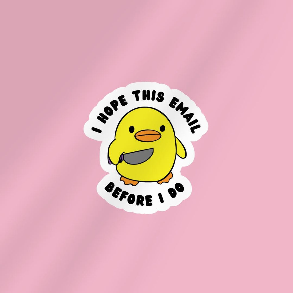 Funny Duck Knife Meme Sticker: Reader Stocking Stuffer sticker by Magic & Meaning