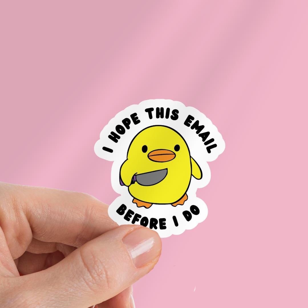 Funny Duck Knife Meme Sticker: Reader Stocking Stuffer sticker by Magic & Meaning