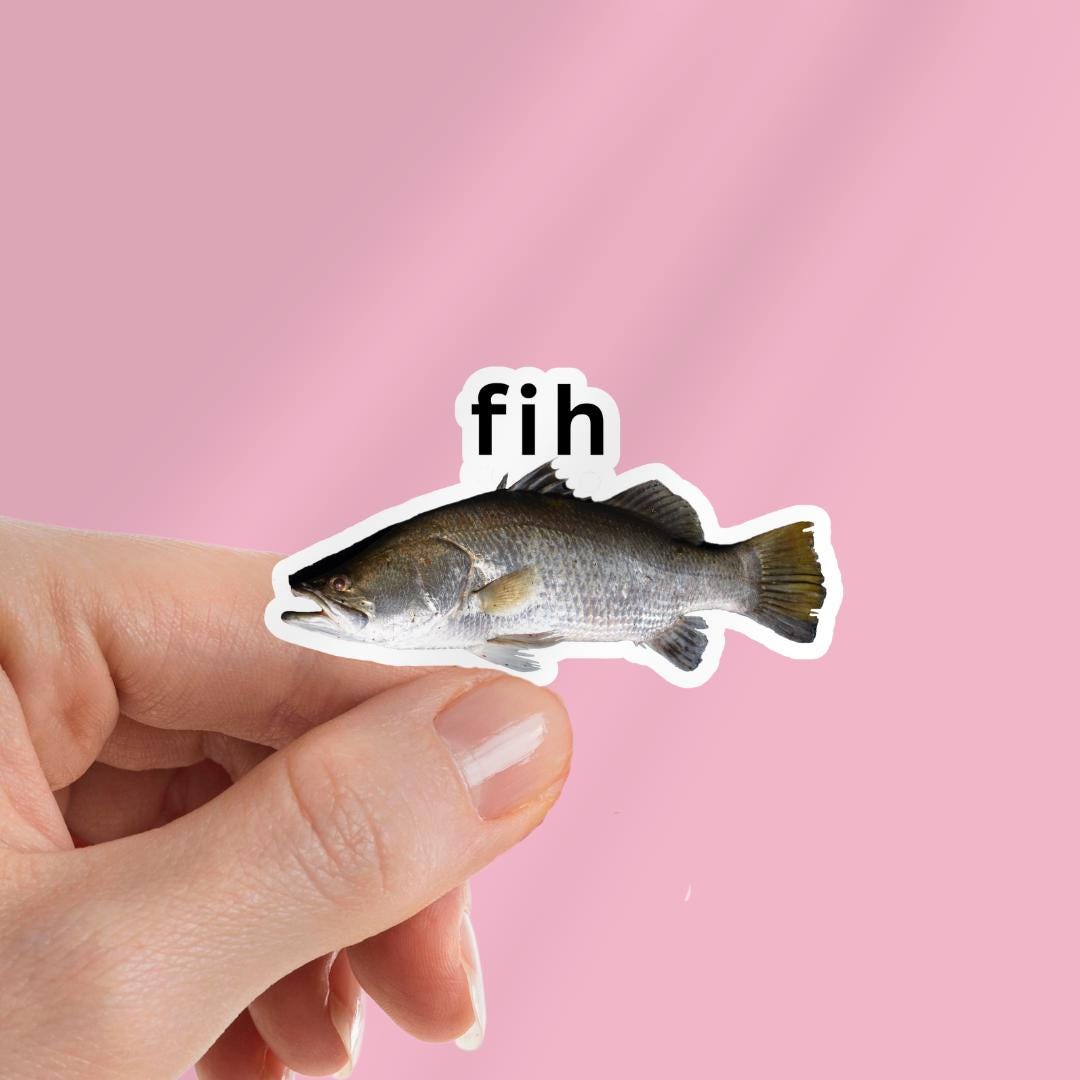 Fih Fish Meme Sticker: Funny Vinyl Decal sticker by Magic & Meaning