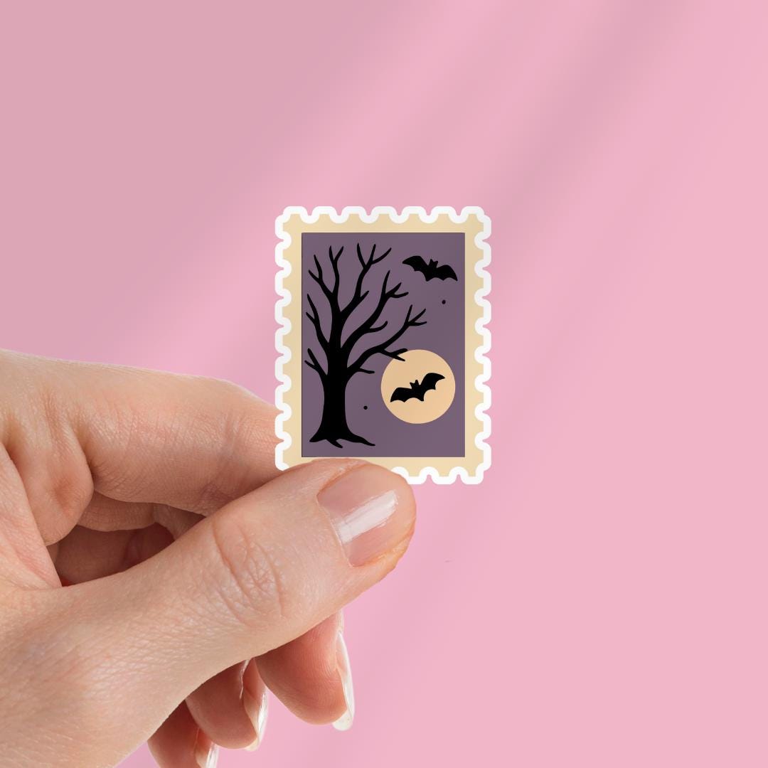 Halloween Postage Stamp Kindle Sticker: Weatherproof Vinyl Decal sticker by Magic & Meaning