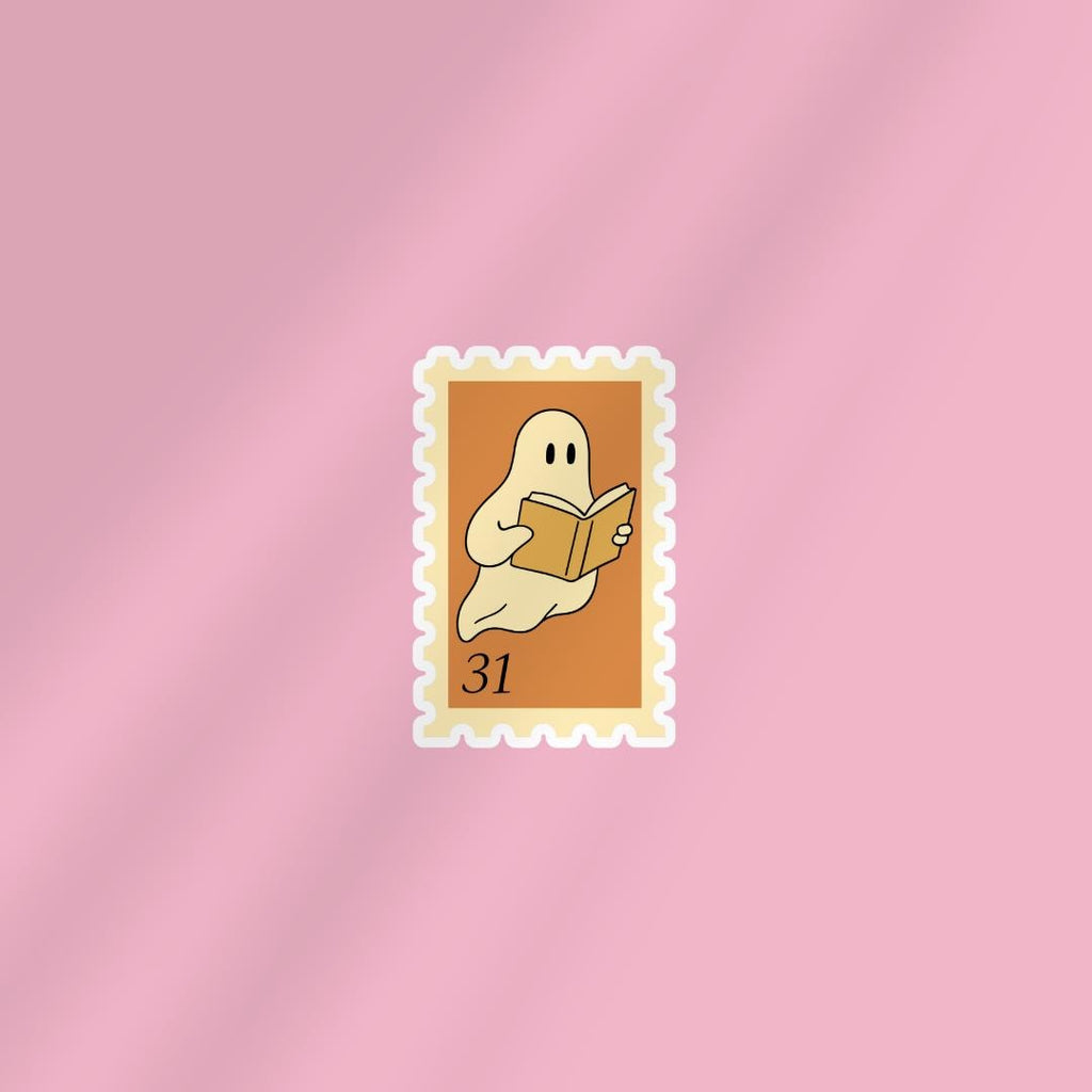 Halloween Postage Stamp Kindle Sticker: Weatherproof Vinyl Decal sticker by Magic & Meaning