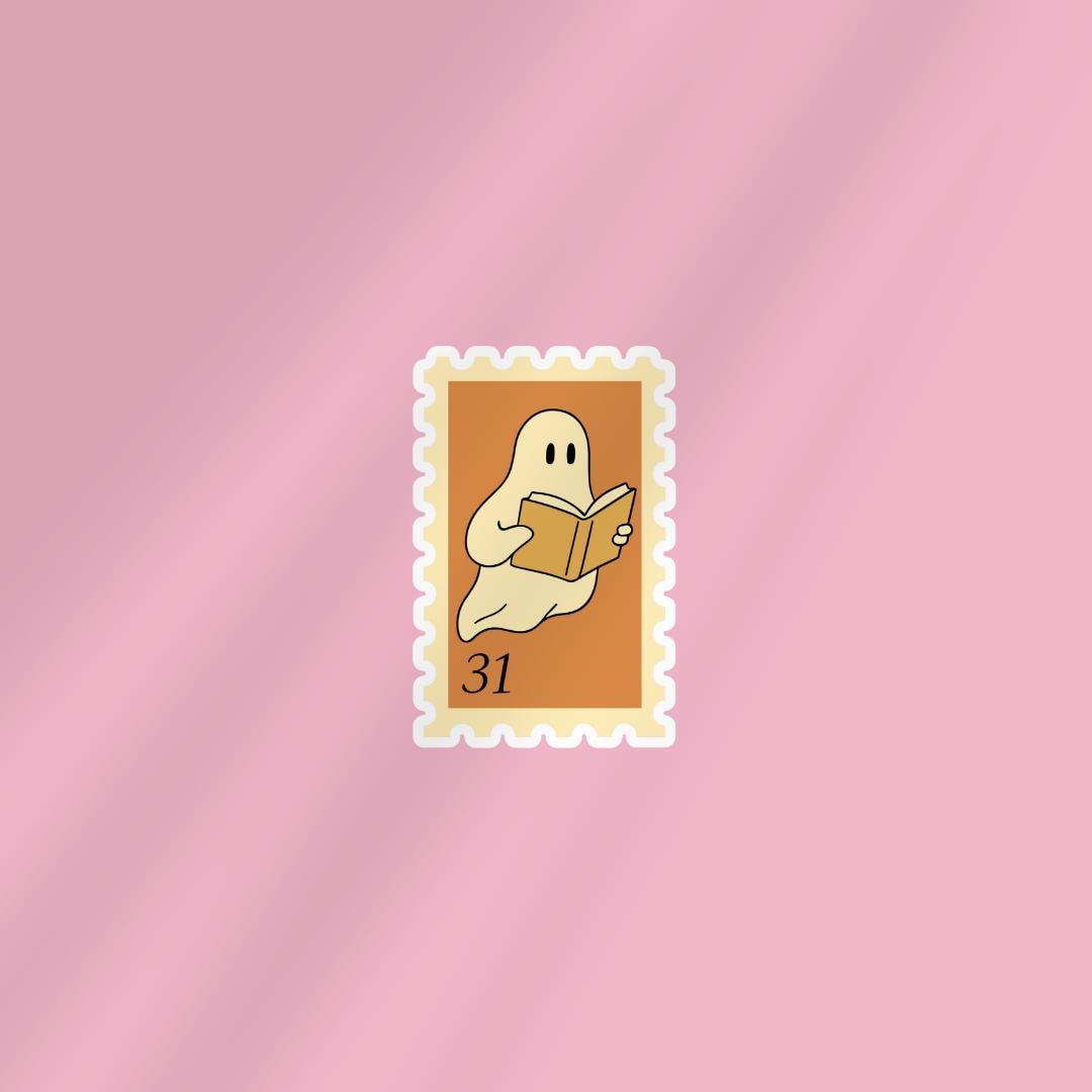 Halloween Postage Stamp Kindle Sticker: Weatherproof Vinyl Decal sticker by Magic & Meaning
