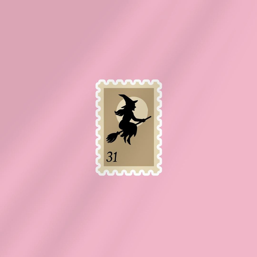 Halloween Witch Postage Stamp Sticker: Weatherproof Kindle Decal sticker by Magic & Meaning
