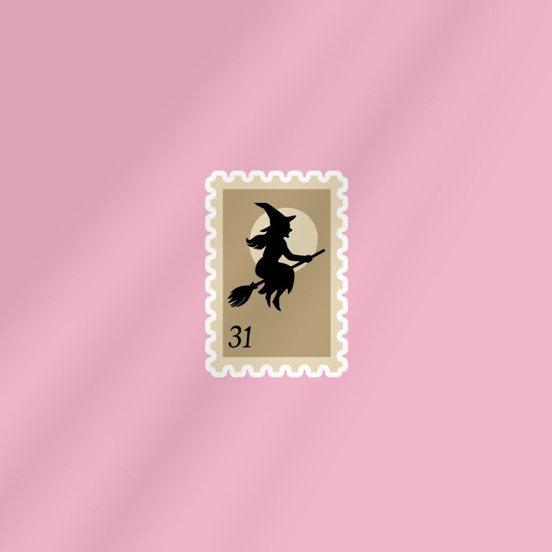 Halloween Witch Postage Stamp Sticker: Weatherproof Kindle Decal sticker by Magic & Meaning