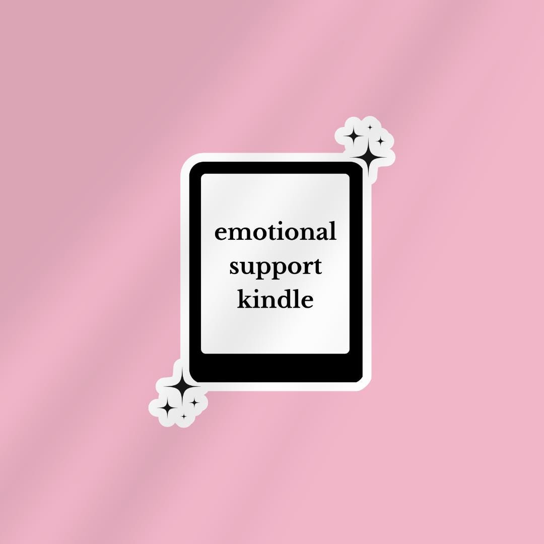 Emotional Support Kindle Sticker: Book Sticker For Reader sticker by Magic & Meaning