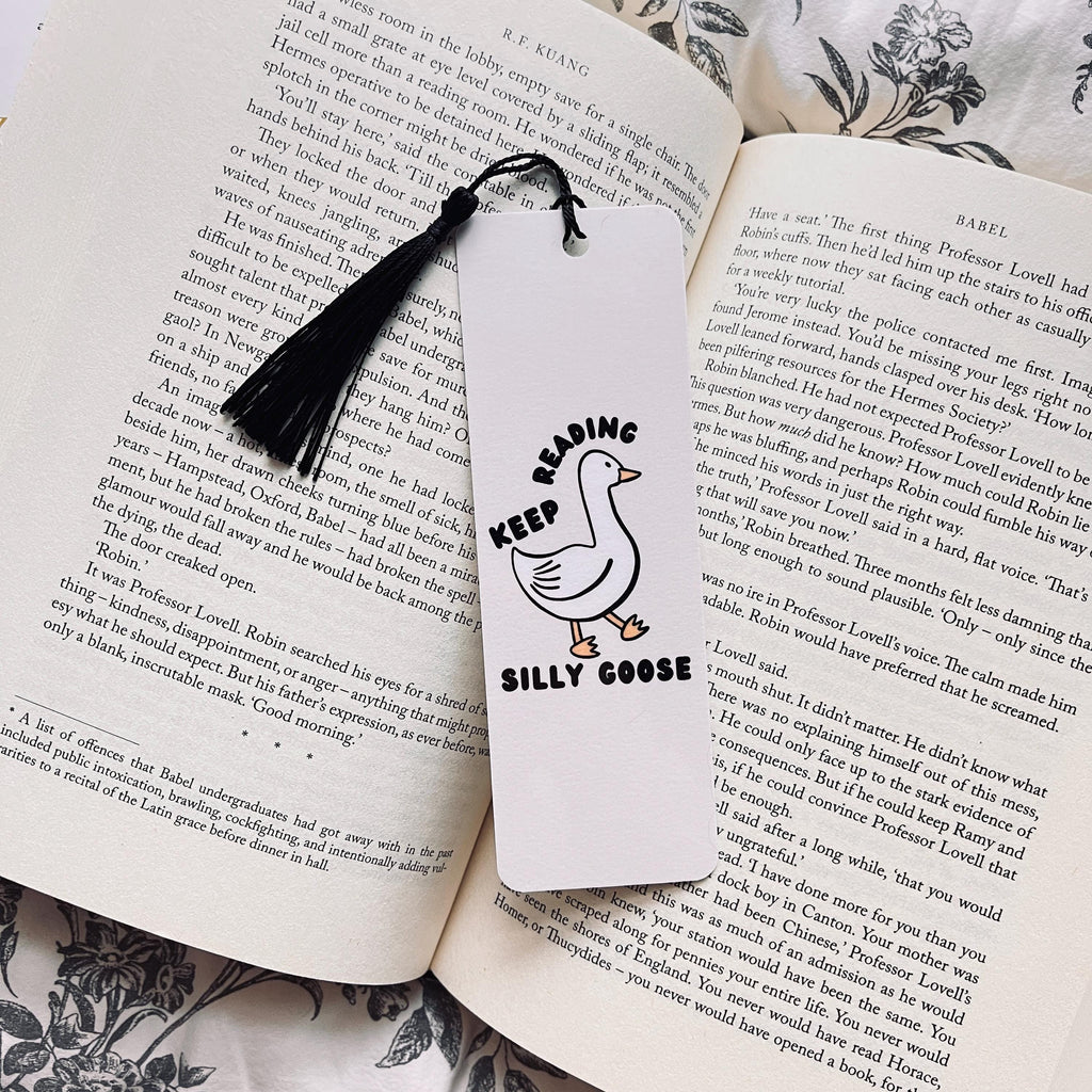 Silly Goose Bookmark: Reading Humor Gift (Laminated with Tassel) bookmark by Magic & Meaning