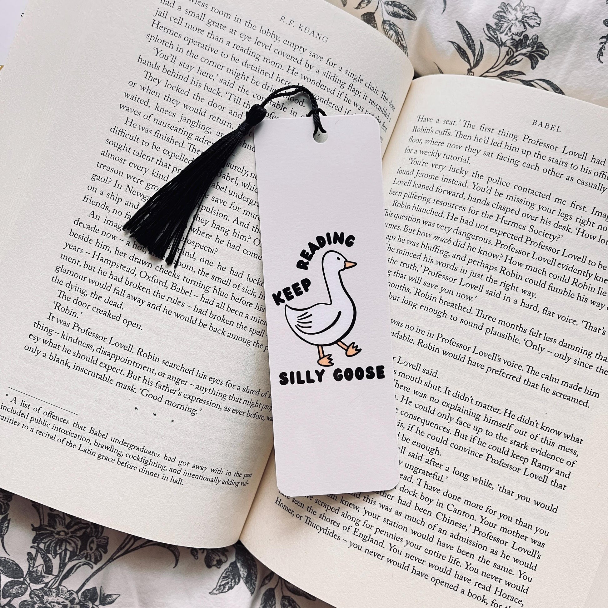 Silly Goose Bookmark: Reading Humor Gift (Laminated with Tassel) bookmark by Magic & Meaning
