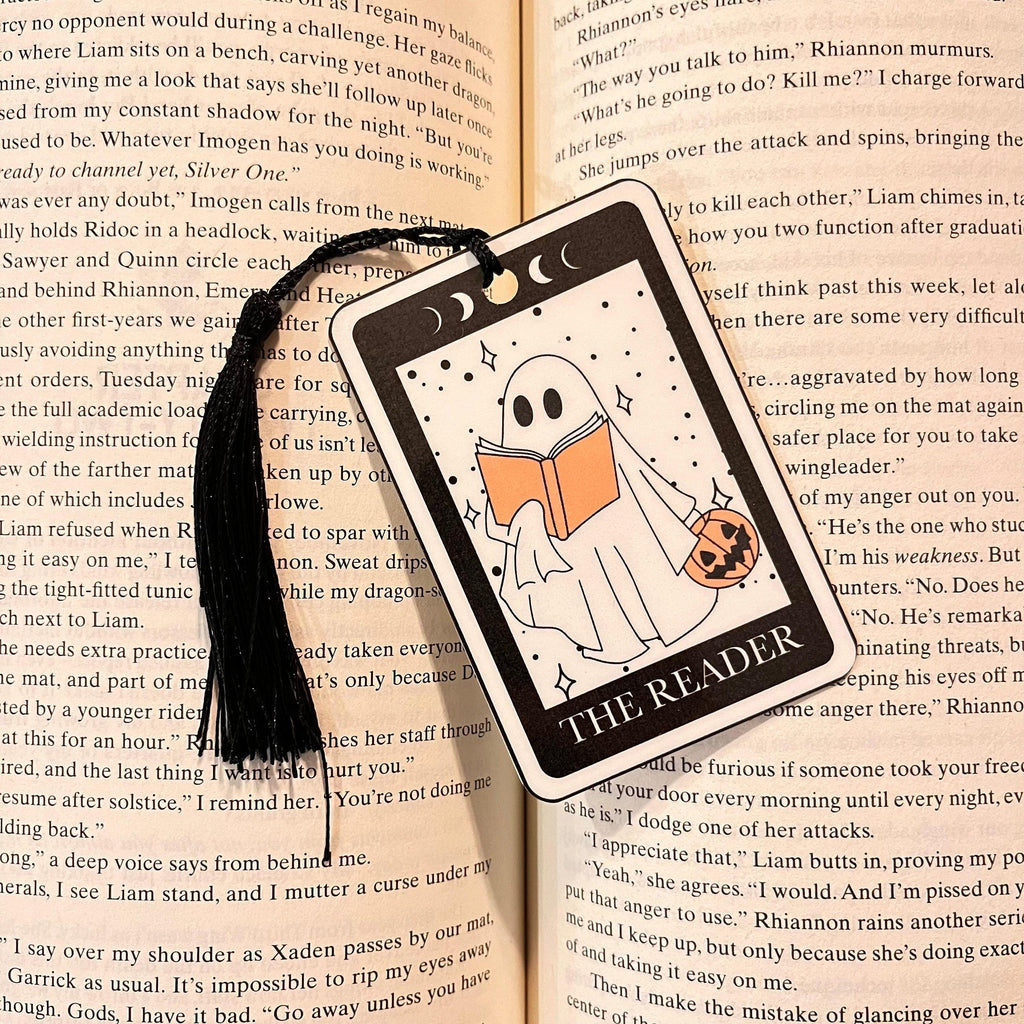 Reader Ghost Tarot Bookmark: Cute Book Lover Gift, Funny Literary Design bookmark by Magic & Meaning