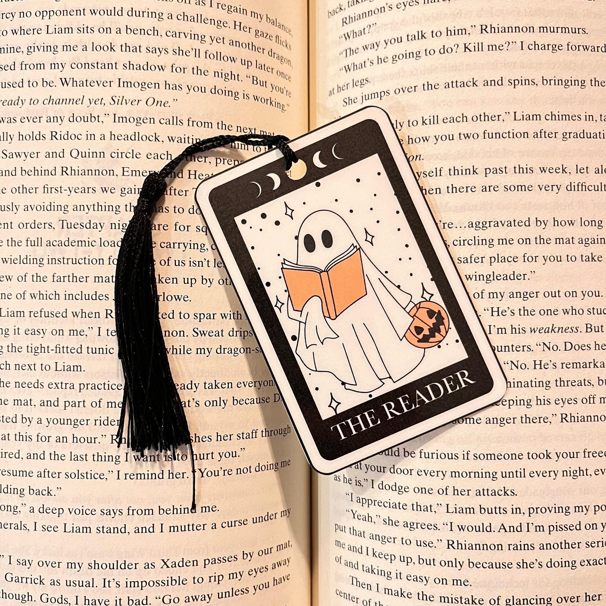 Reader Ghost Tarot Bookmark: Cute Book Lover Gift, Funny Literary Design bookmark by Magic & Meaning
