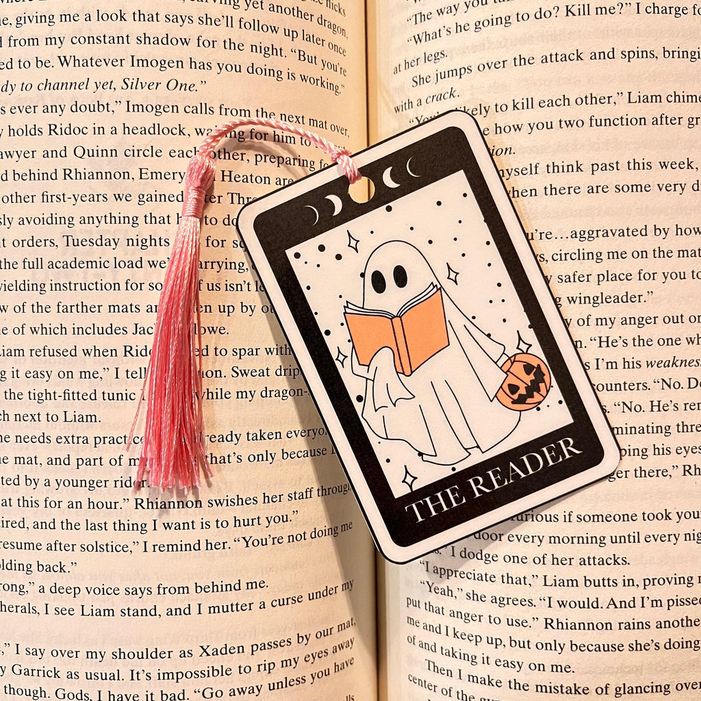Reader Ghost Tarot Bookmark: Cute Book Lover Gift, Funny Literary Design bookmark by Magic & Meaning