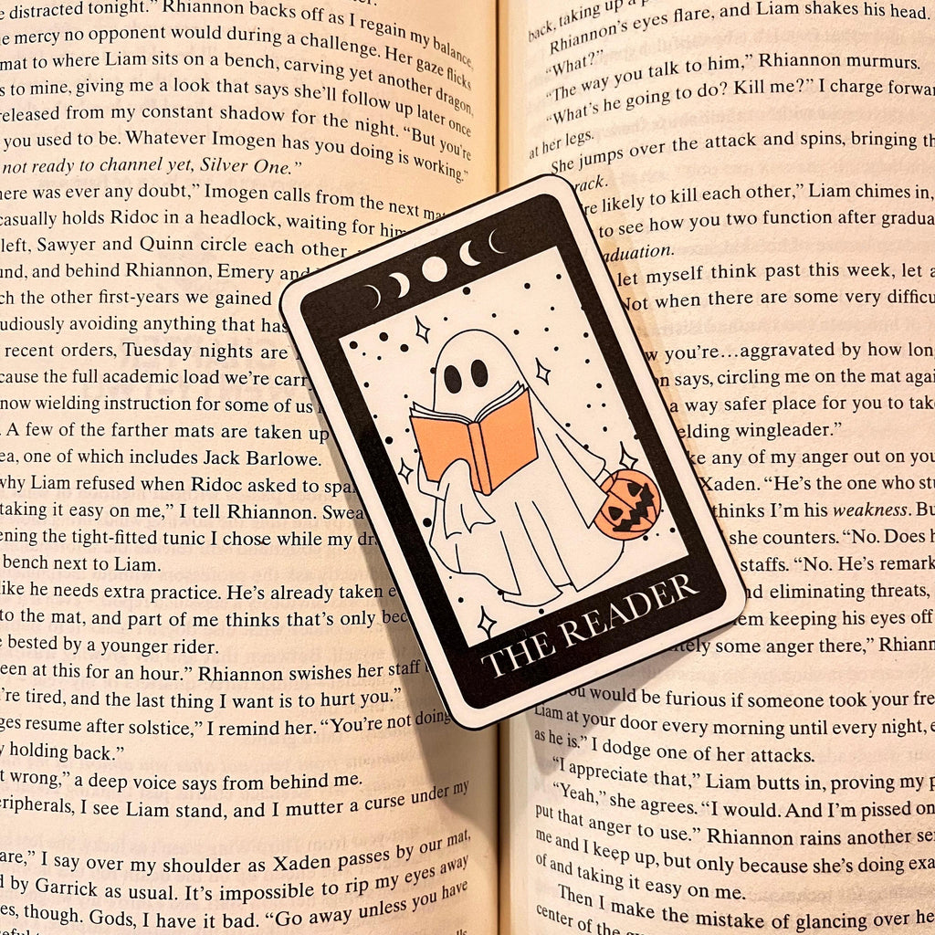 Reader Ghost Tarot Bookmark: Cute Book Lover Gift, Funny Literary Design bookmark by Magic & Meaning