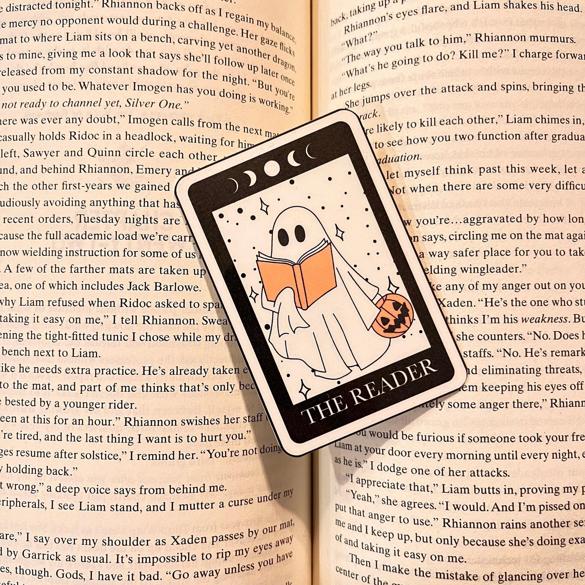 Reader Ghost Tarot Bookmark: Cute Book Lover Gift, Funny Literary Design bookmark by Magic & Meaning