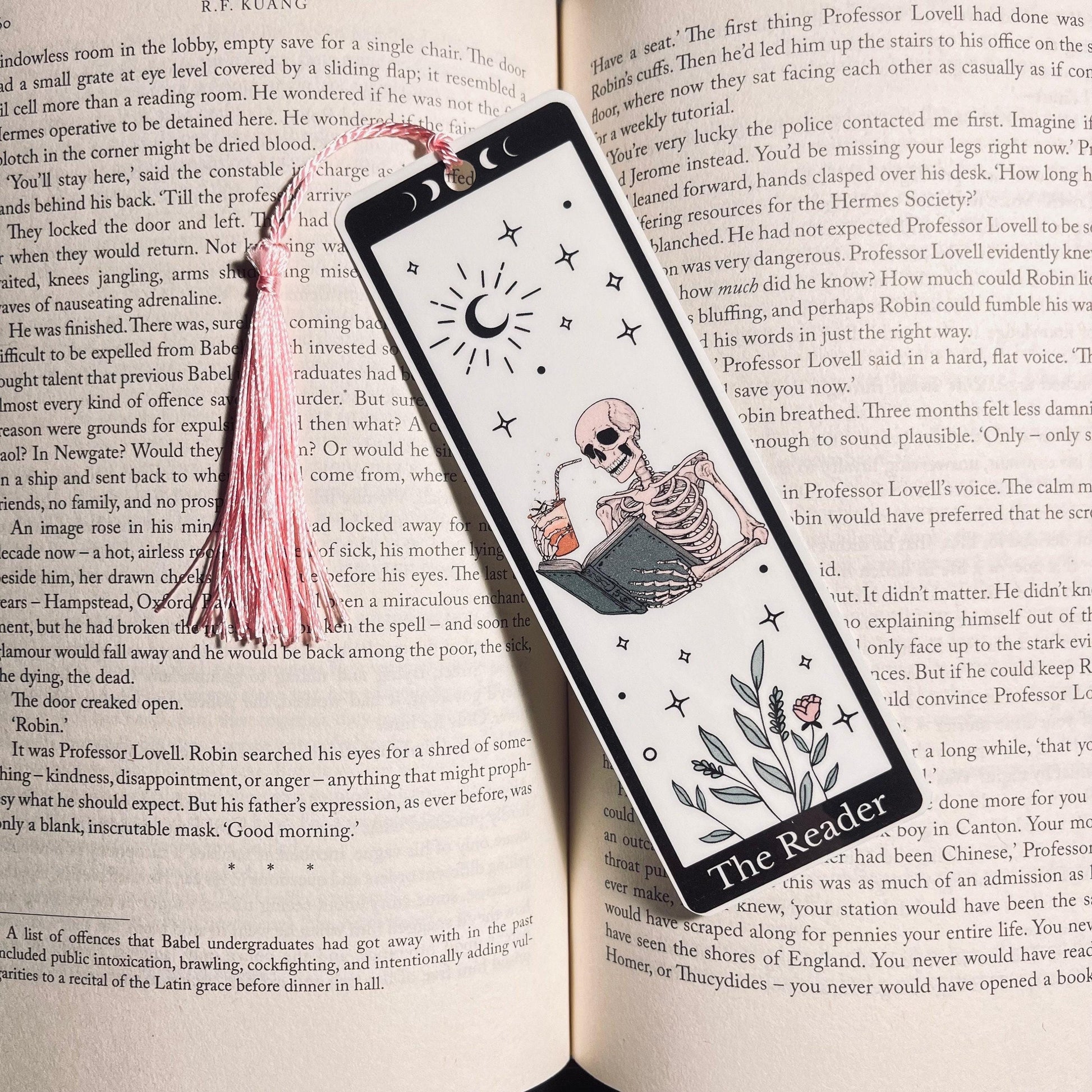 Skeleton Tarot Bookmark: Sarcastic Bookish Quote bookmark by Magic & Meaning