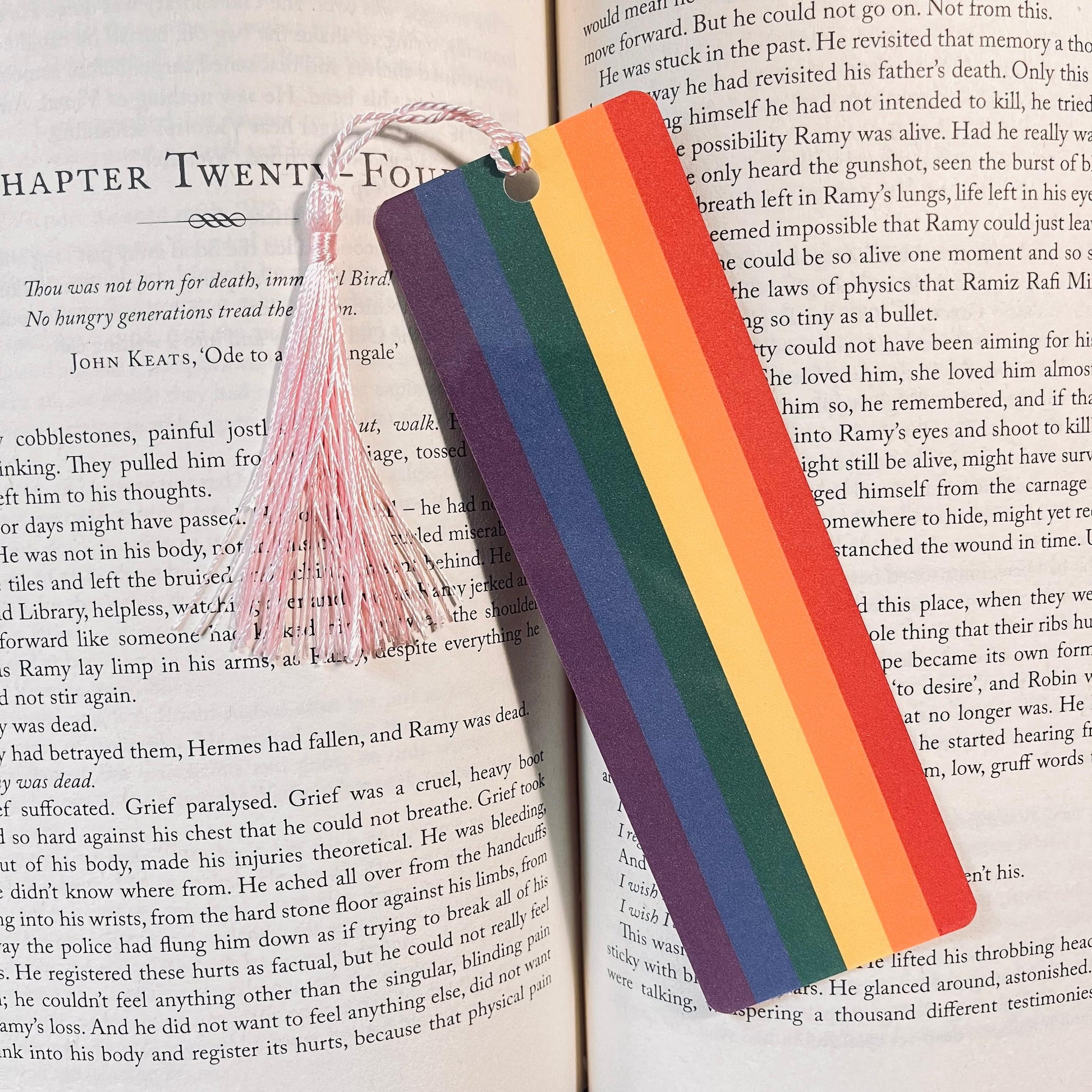 Pride Flag Bookmark: Bright LGBTQIA+ Colors - Durable Laminate bookmark by Magic & Meaning