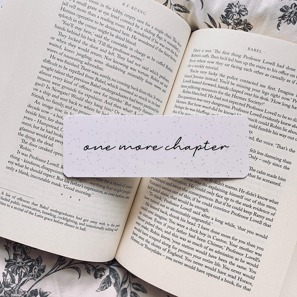 Funny Book Lover Bookmark - 'One More Chapter' Reading Humor bookmark by Magic & Meaning