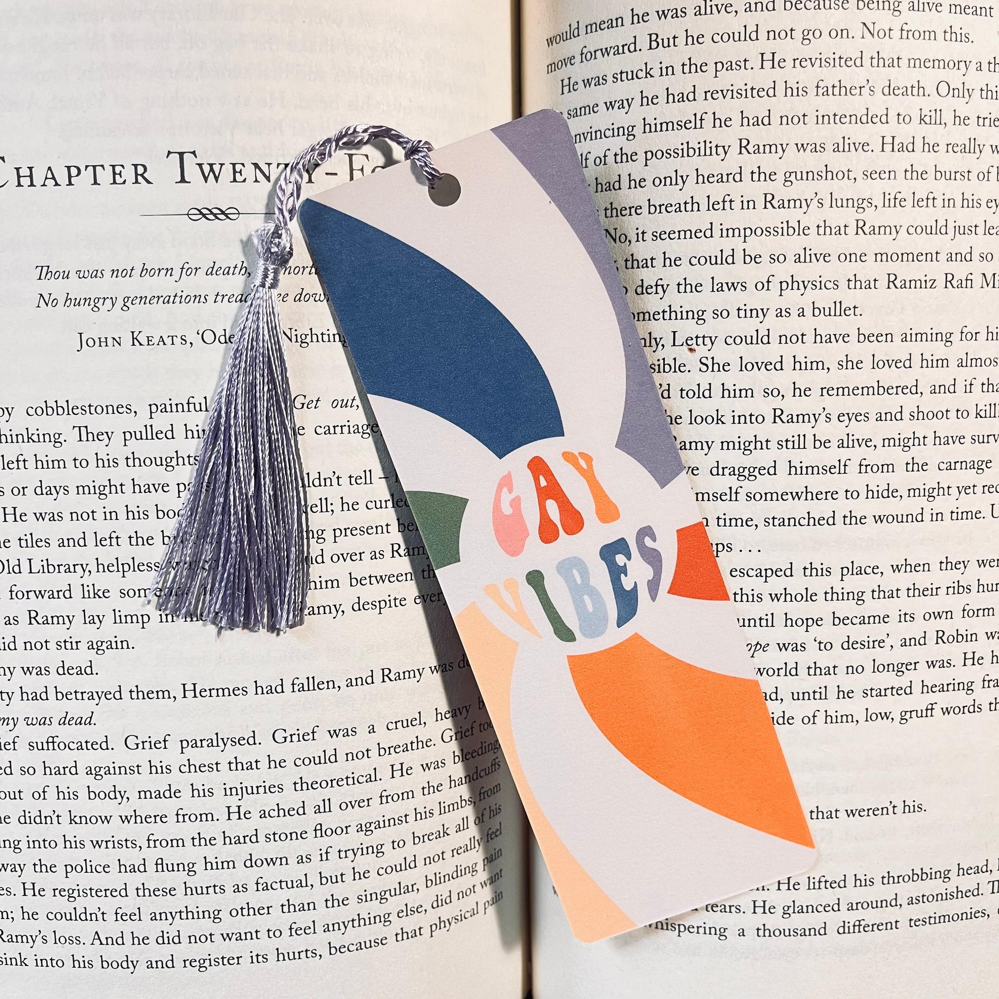 LGBTQIA+ Pride Bookmark, Gay Vibes, Colorful Tassel bookmark by Magic & Meaning
