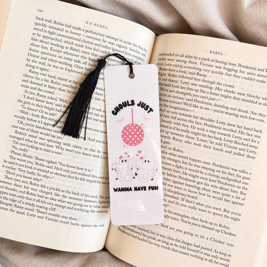 Funny Halloween Bookmark: Skeleton Design - Book Lover Gift Idea bookmark by Magic & Meaning