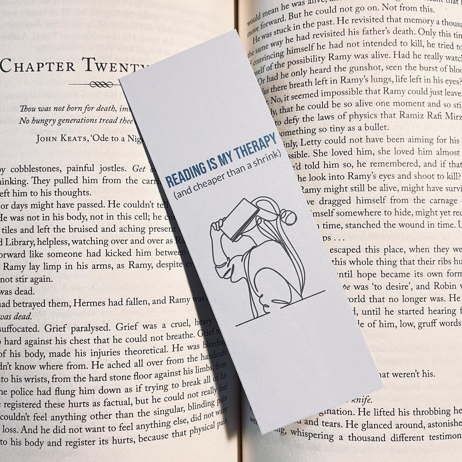 Minimalist Reading Bookmark: One Line Art, Handmade Laminated bookmark by Magic & Meaning