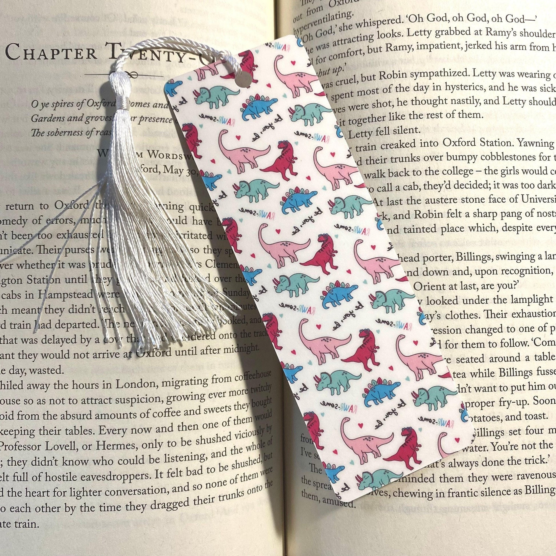 Dinosaur Bookmark - Laminated, Fun and Kid-Friendly bookmark by Magic & Meaning