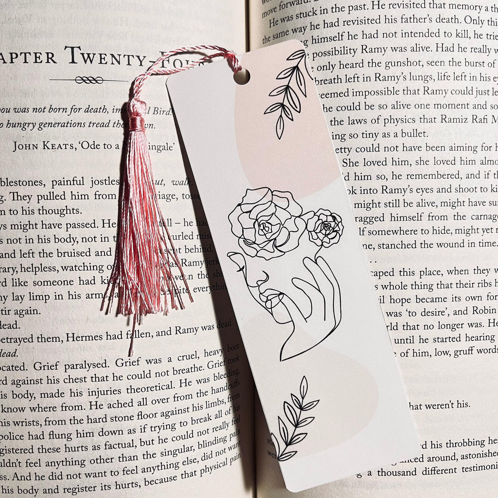 Floral One Line Art Bookmark, Elegant Design bookmark by Magic & Meaning