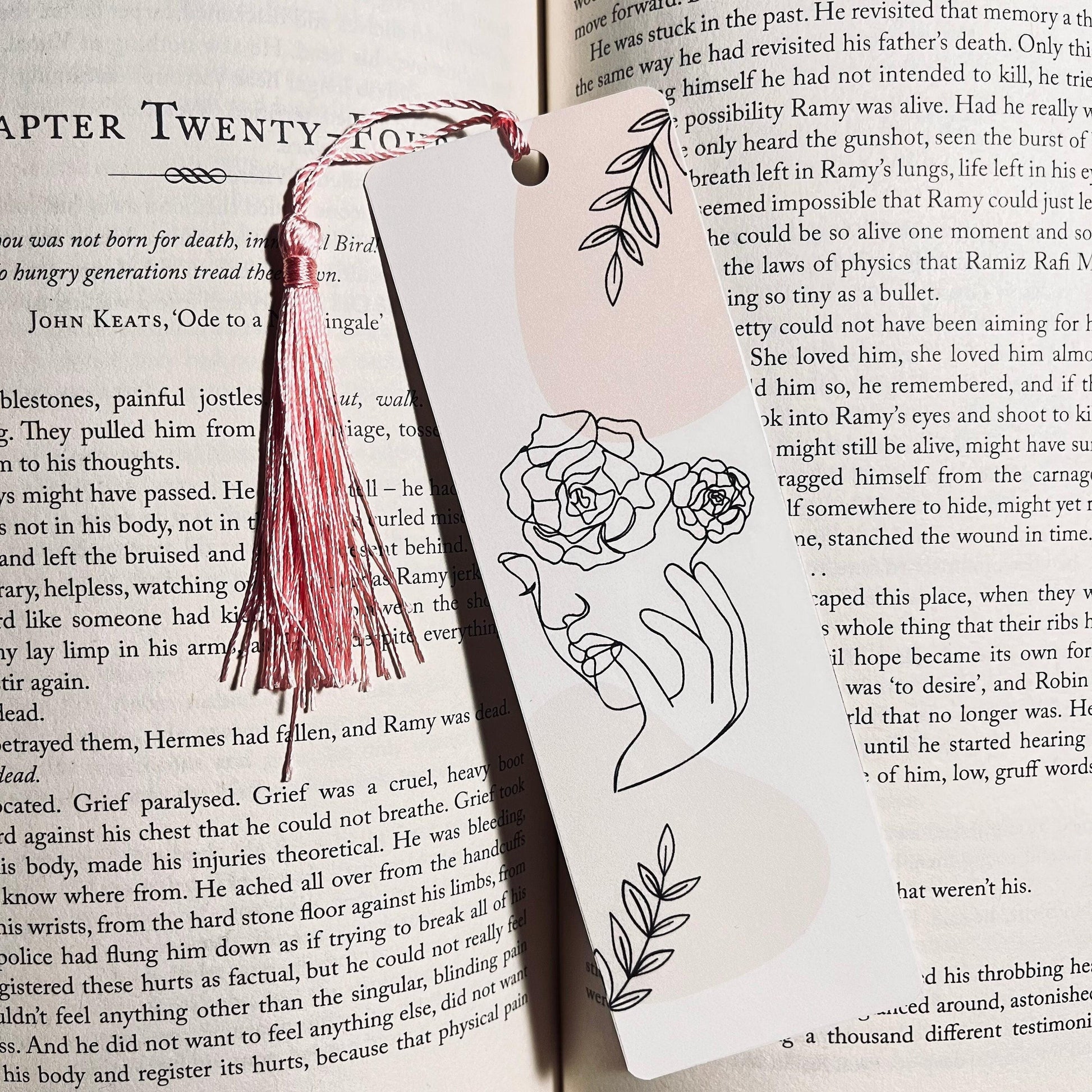 Floral One Line Art Bookmark, Elegant Design bookmark by Magic & Meaning
