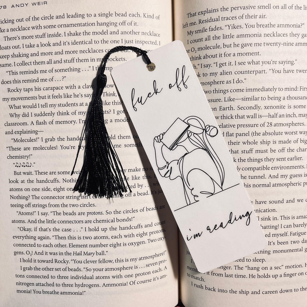Funny Literary Bookmark 'F*ck Off I'm Reading' bookmark by Magic & Meaning