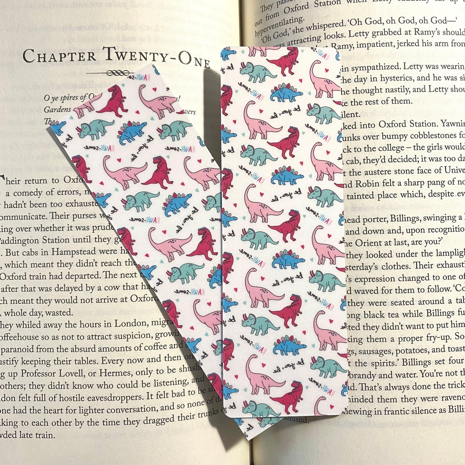 Dinosaur Bookmark - Laminated, Fun and Kid-Friendly bookmark by Magic & Meaning