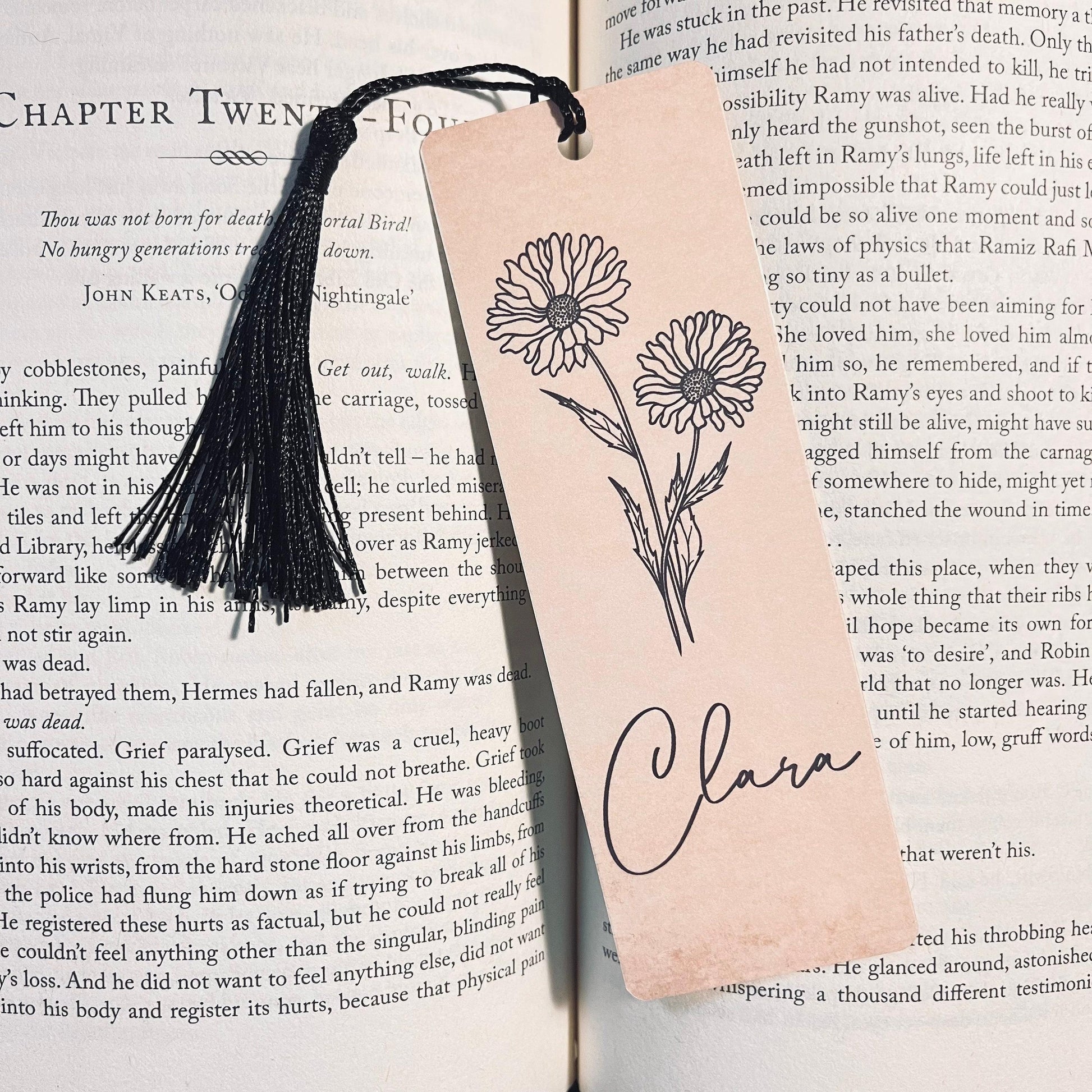 Floral Bookmark: Birth Flower Design - Personalized, Vintage Style bookmark by Magic & Meaning