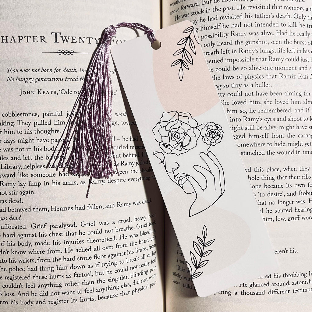 Floral One Line Art Bookmark, Elegant Design bookmark by Magic & Meaning