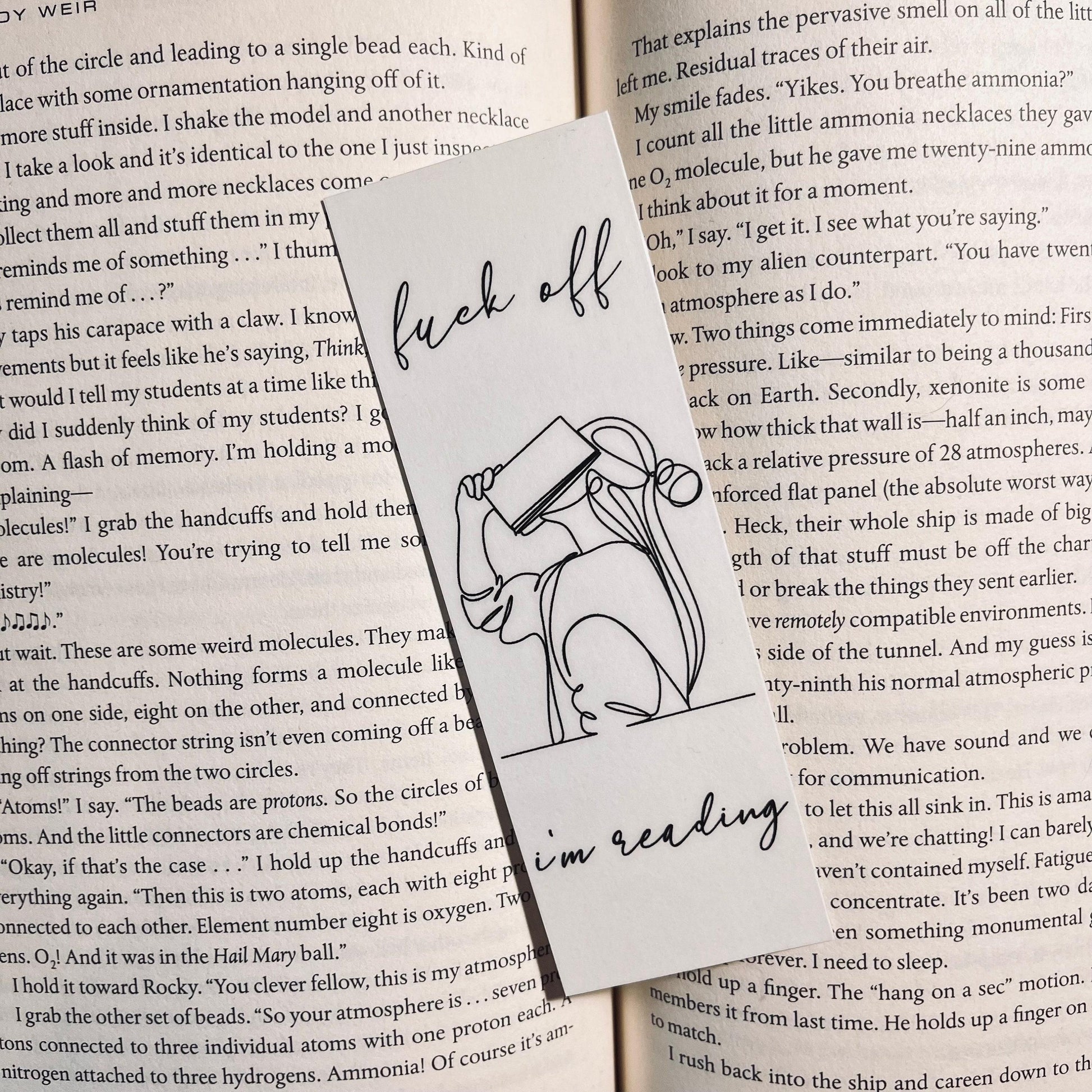 Funny Literary Bookmark 'F*ck Off I'm Reading' bookmark by Magic & Meaning