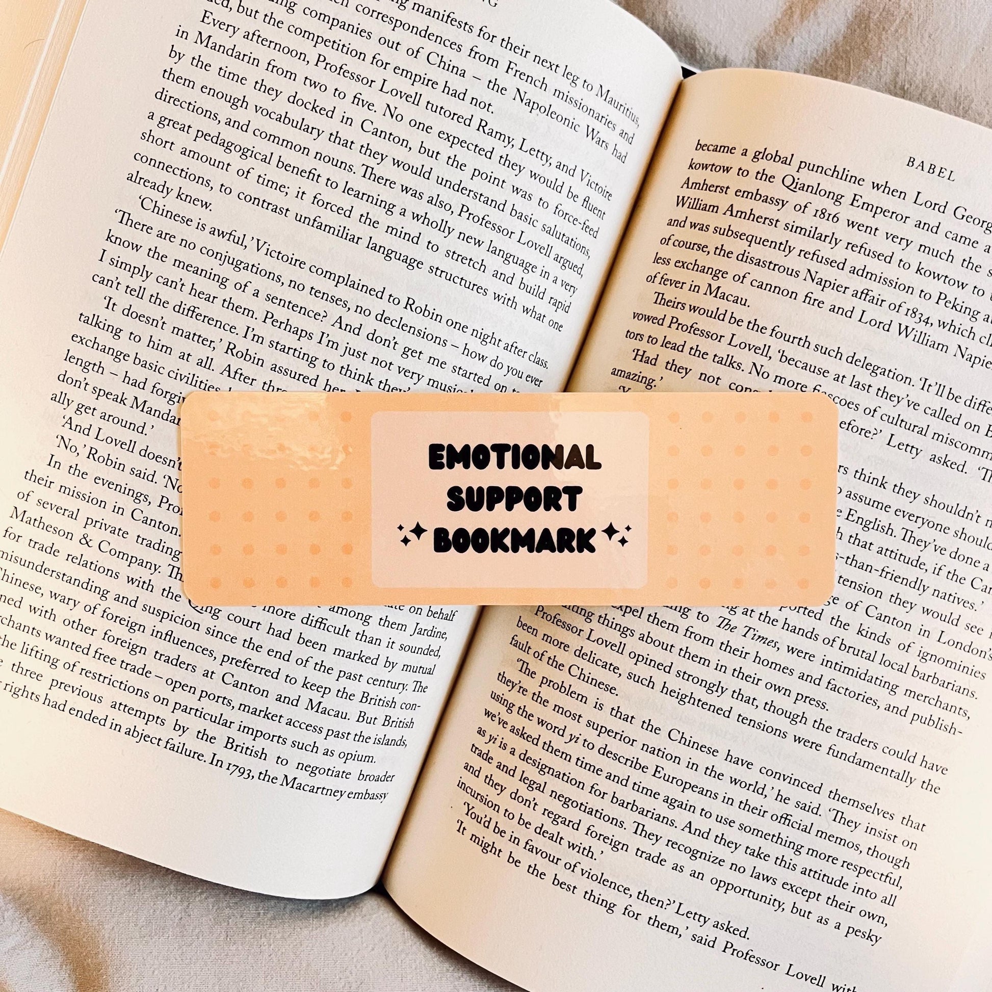 Book Lover Gift Bookmark: Emotional Support - Laminated with Tassel bookmark by Magic & Meaning