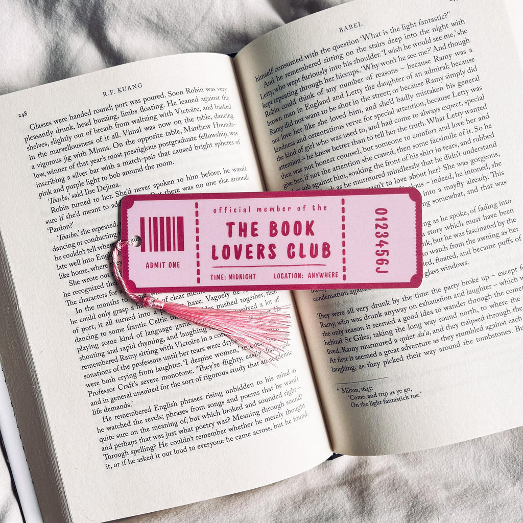 Book Lovers Ticket Bookmark: Unique Reader Gift (Custom Tassel) bookmark by Magic & Meaning