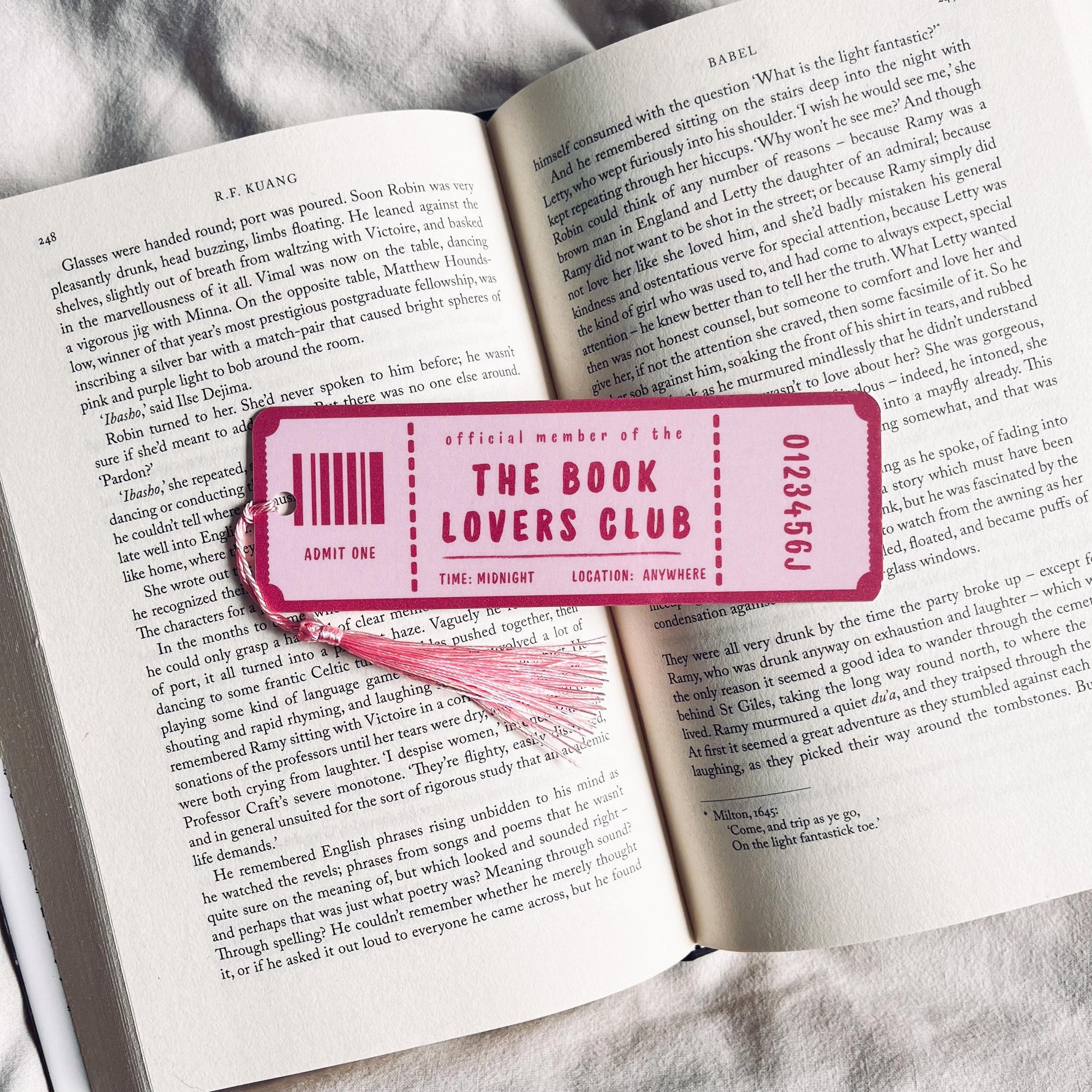 Book Lovers Ticket Bookmark: Unique Reader Gift (Custom Tassel) bookmark by Magic & Meaning