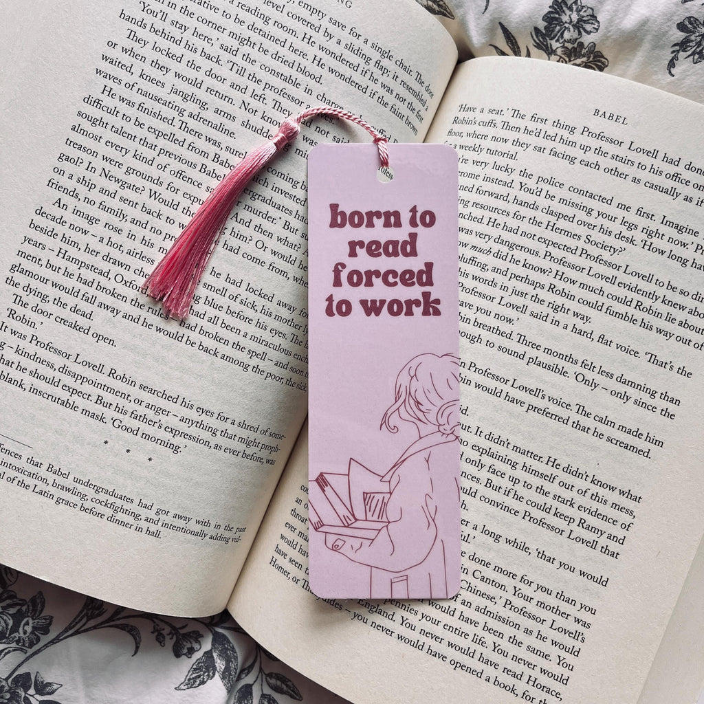 Born To Read Bookmark: Pink Handmade with Tassel bookmark by Magic & Meaning