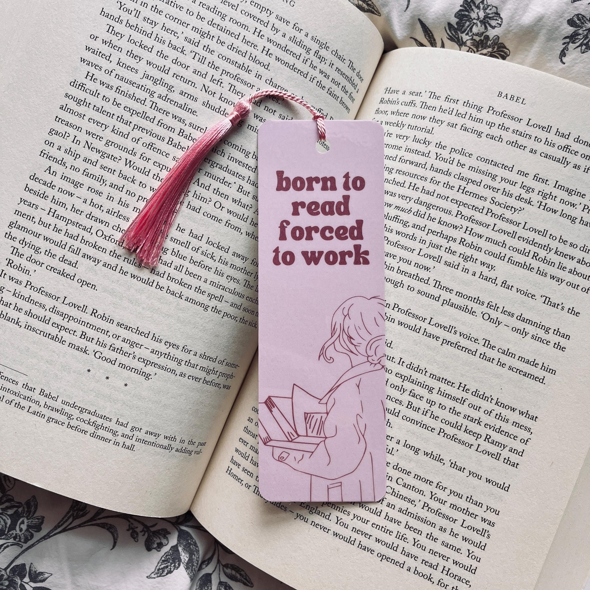 Born To Read Bookmark: Pink Handmade with Tassel bookmark by Magic & Meaning
