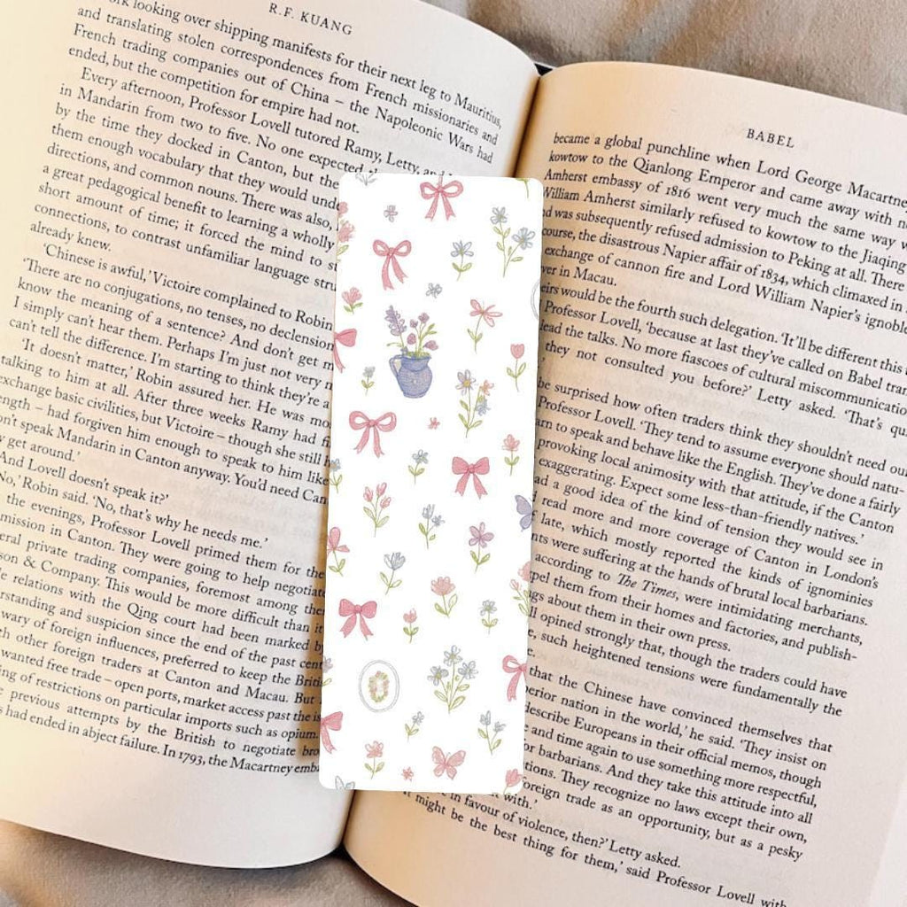 Coquette Bow Ribbon Bookmark, Laminated Cardstock (Durable Reader Gift) bookmark by Magic & Meaning
