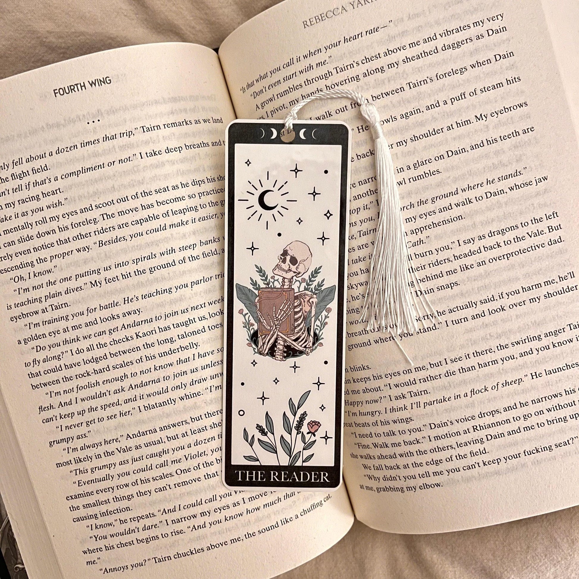 Tarot Card Bookmark: Skeleton Design, Funny Literary Gift (Handmade) bookmark by Magic & Meaning