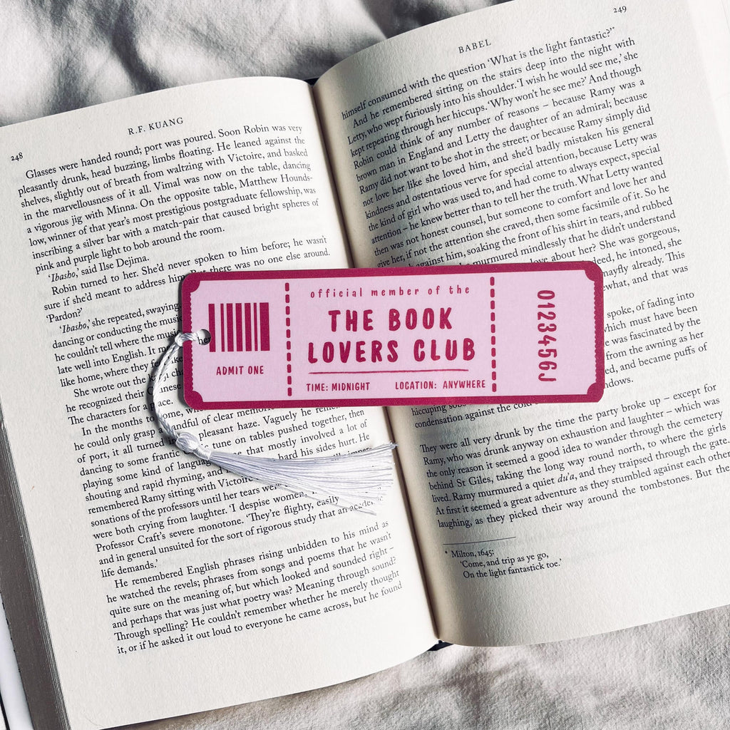 Book Lovers Ticket Bookmark: Unique Reader Gift (Custom Tassel) bookmark by Magic & Meaning
